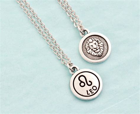 Silver Leo Necklace Personalized Zodiac Necklace Leo Etsy Uk