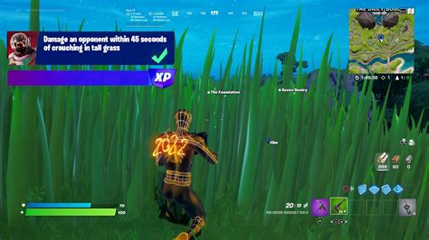 Fortnite Damage An Opponent Within Seconds Of Crouching In Tall