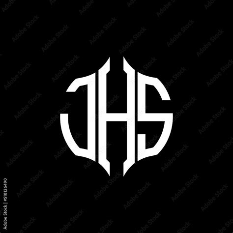jhs letter logo jhs  black background vector image jhs monogram