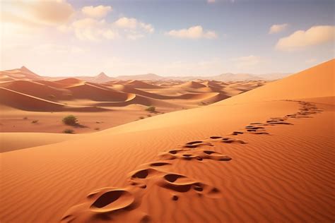 Premium AI Image | Footprints in the desert