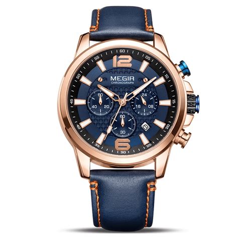 Megir 2156 Mens Chronograph Watch Blue Vivid Nuance South Africa