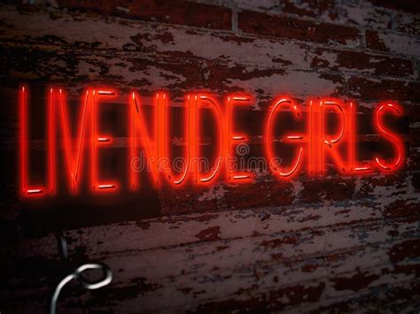 Neon Sign Red Live Nude Girls Stock Illustration Illustration Of Design Strip