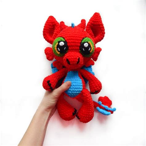 Stuffed Red Dragon Plush Custom Personalized Toy Etsy