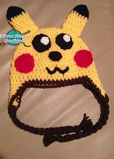 Ravelry Pokemon Pikachu Ear Flaps Hat Sizes Pattern By Sissy Johnson