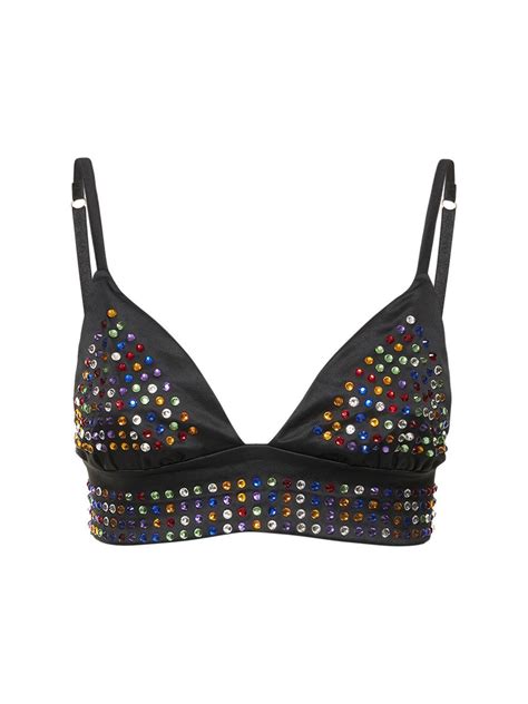 Bluebella Ashish Embellished Satin Tringle Bra In Black Lyst