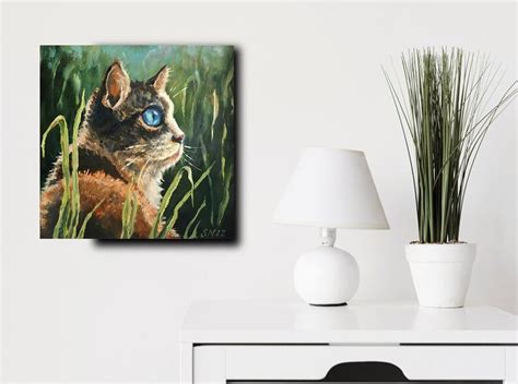 Cat in Grass Original Oil Painting Ukraine Artist Cat Painting - Etsy