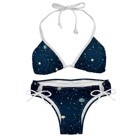 Constellation Detachable Sponge Adjustable Strap Bikini Set Two Pack