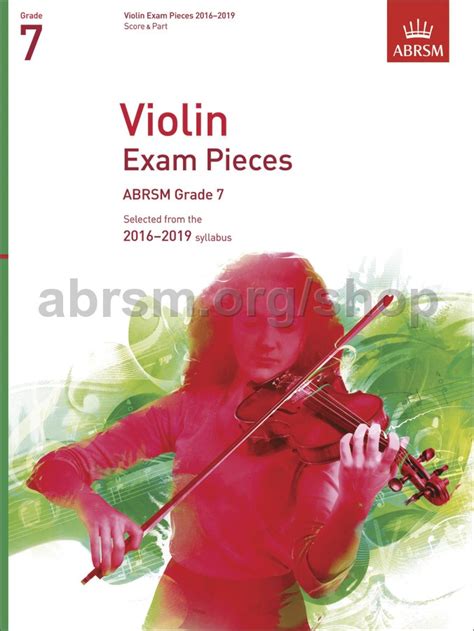 Violin Exam Pieces 20162019 ABRSM Grade 7 Score Part ABRSM