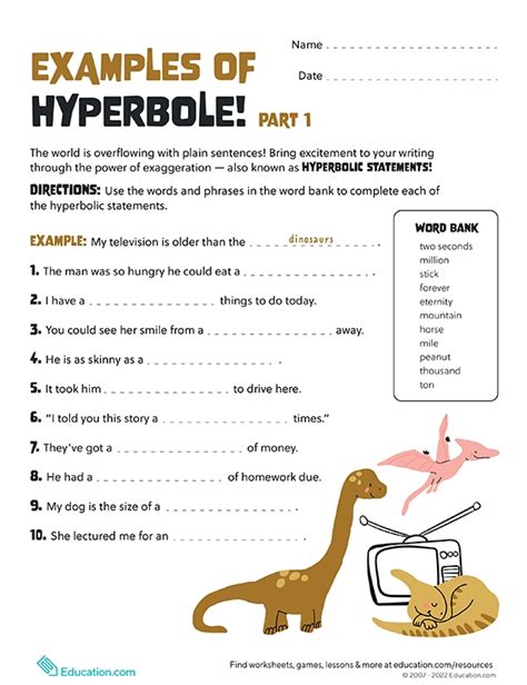 Simile Metaphor Personification And Hyperbole Worksheet Live