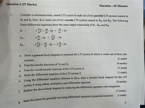 Solved I ﻿consider A Continuous Time Causal Lti System S