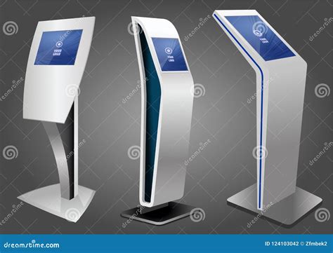 Three Promotional Interactive Information Kiosk, Advertising Display ...