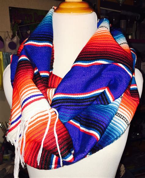 Mexican Serape Scarf Wrap Infinity Scarves Bohemian Tribal Ethnic Wrap