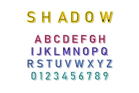 Vector Shadow Font In Colorful Color On White Background Font And