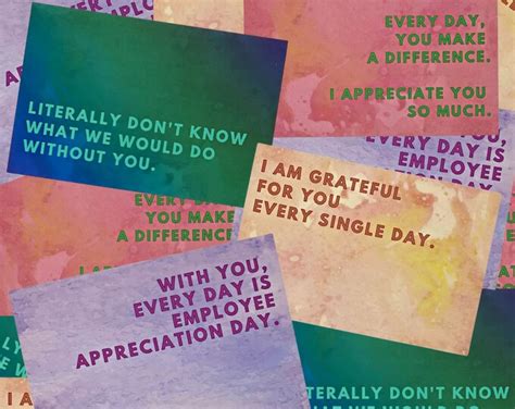 Staff Employee Appreciation Card 4 Pack Etsy