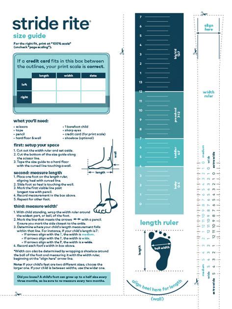 Toddler Shoe Size Chart Stride Rite