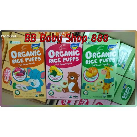 Tenten Organic Rice Puffs 30g Cheese And Broccoli Mixed Berries Banana And Pumpkin Shopee