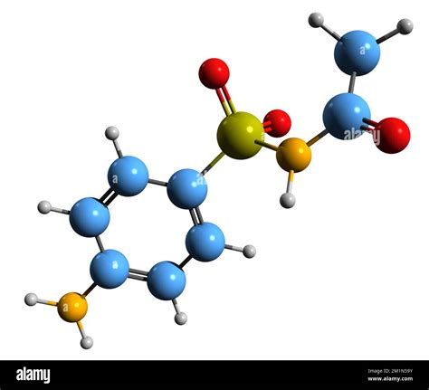 3D image of Sulfacetamide skeletal formula - molecular chemical ...