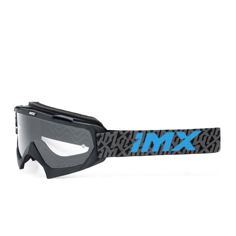 Gogle Motocyklowe IMX MUD BLACK MATT GREY BLUE SZYBA CLEAR Czarny Szary