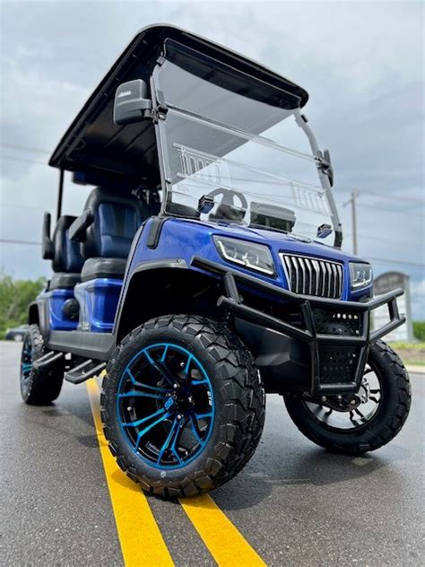 Lithium Street Ready Custom Golf Cart Fully Loaded Evolution D Blue