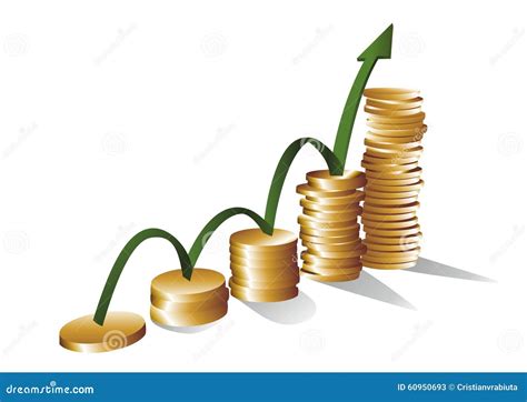 Money Growth Icon Pile Dollar And Gold Coins With Up Arrow Vector