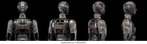 Futuristic Robot Man Very Detailed Humanoid Stock Illustration ...