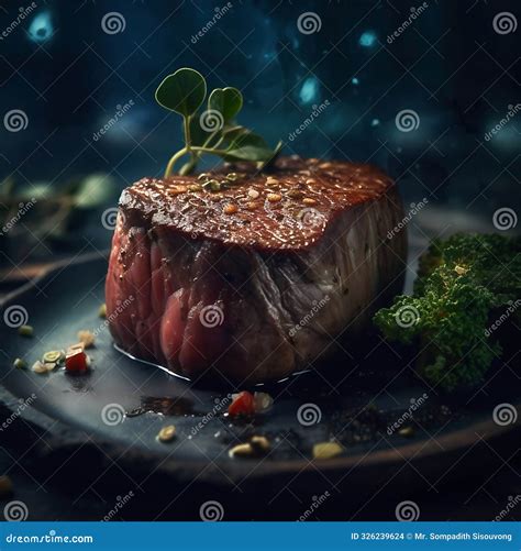 Premium Filet Mignon Steak, Small Cut Of Tender Steak Stock Photo