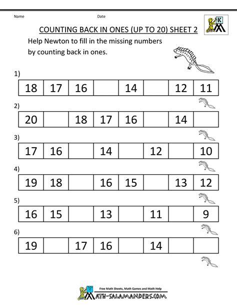 Kindergarten Counting Worksheets Sequencing To 25