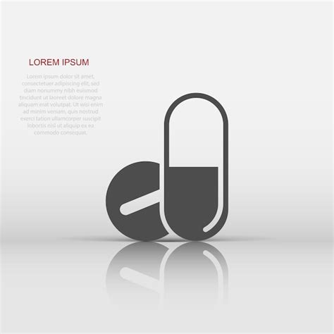 Premium Vector Pill Capsule Icon In Flat Style Drugs Vector