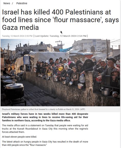 Israel Has Killed 400 Palestinians At Food Lines Since Flour Massacre Says Gaza Media R