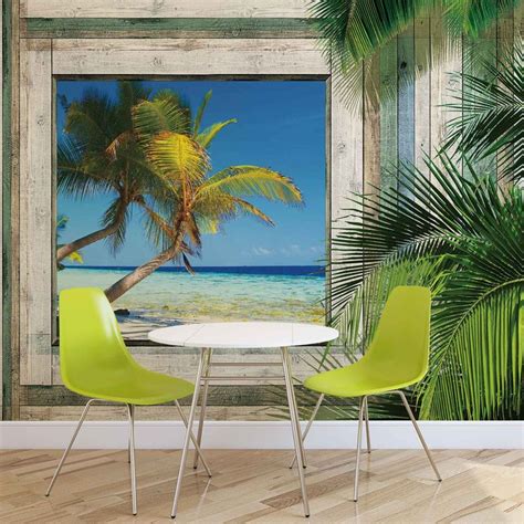 Beach Tropical View Fotobehang Behang Bestel Nu Op Europosters Nl