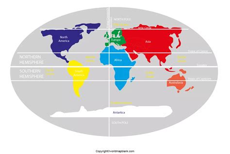 Printable World Map With Hemispheres And Continents In Pdf Printable World Maps