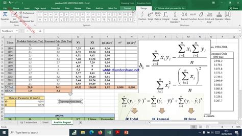 Tutorial Analisis Regresi Linear Sederhana Menggunakan Excel Youtube