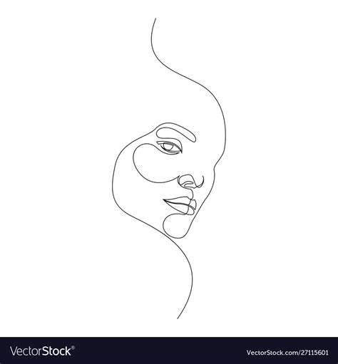 Minimal And Abstract Continuous Line Drawing Vector Image