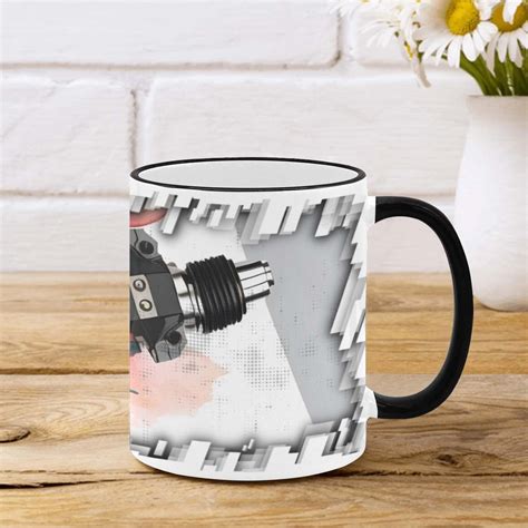 Mug S2301 tête d extrusion modèle 025 Tasse de couleur de bord noir 11