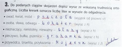 do podanych ciągów skojarzeń dopisz ze wskazaną trudnością