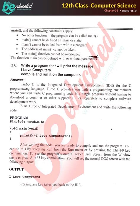 Chapter Computer Science Ics Part Notes Inter Part Notes