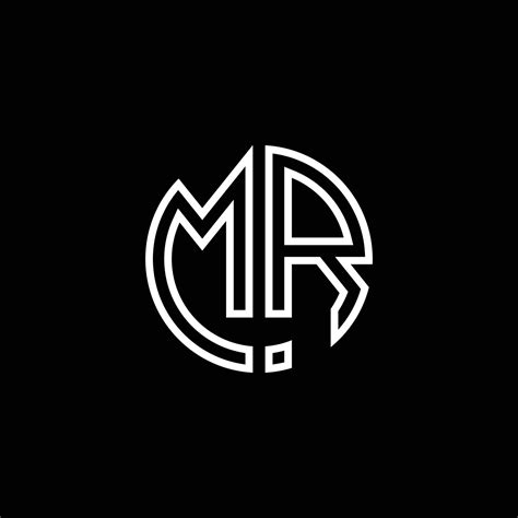 Mr Monogram Logo Circle Ribbon Style Outline Design Template 4205822