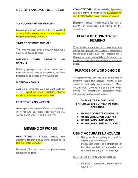USE-OF- Language-IN- Speech - USE OF LANGUAGE IN SPEECH “LANGUAGE