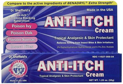 Dr Sheffield S Anti Itch Cream With Histamine Blocker 1 25 Oz 4