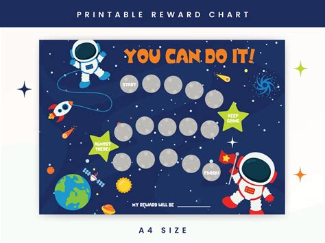 Printable Outer Space Reward Chart Planets Sticker Chart Instant