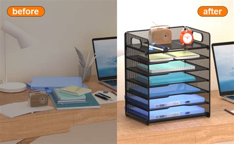 Samstar Desk Organiser With Handle 7 Tier Letter Tray Paper Organiser