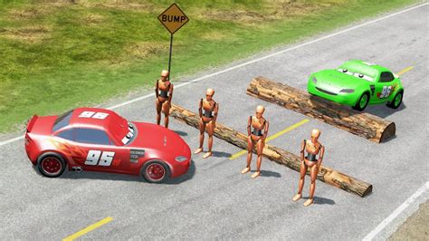 Cars Vs Lightning Mcqueen Crash Testing Beamng Drive Youtube