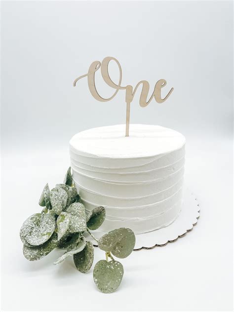 One Cake Topper Calligraphy One First Birthday Cake Topper Smash Cake