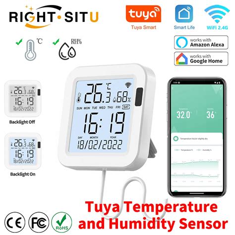 Tuya WiFi Temperature Humidity Smart Sensor With Backlight For Smart