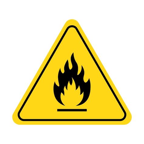 Premium Vector Fire Warning Icon Flammable Sign Chemical Hazard Fire