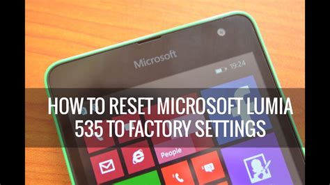 How To Reset Lumia 535 To Factory Settings YouTube