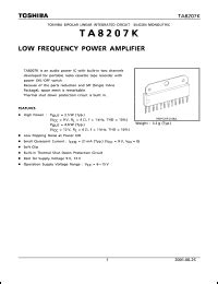 Toshiba TA8207 Datasheet.