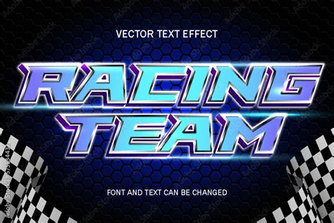 racing team car race font typography 3d editable text effect font style ...