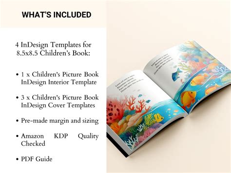 Childrens Book Template Indesign 85x85 Premade Kids Book Kdp Kid