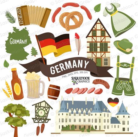 Germany Travel Clip Art German Flag European Continent World Country